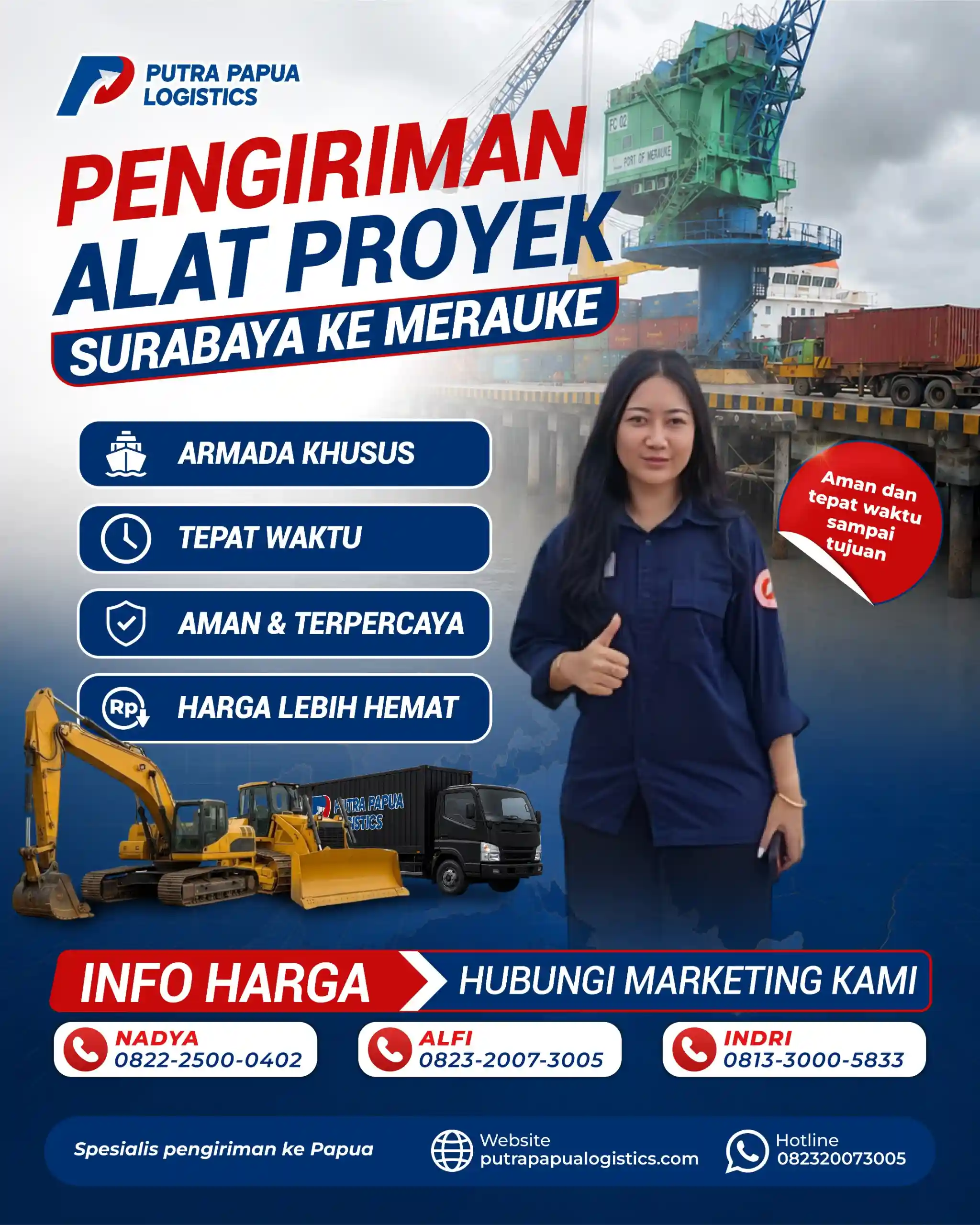 KontenPengirimanAlatProyekSurabayaMerauke